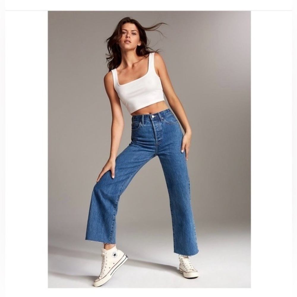 Denim Forum Classic Blue Straight Leg Jeans